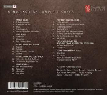 CD Felix Mendelssohn-Bartholdy: Complete Songs: Volume 2