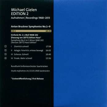 10CD/Coffret Anton Bruckner: Symphonies No.1-9, Michael Gielen Edition Vol. 2 1968-2013