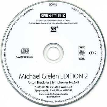 10CD/Coffret Anton Bruckner: Symphonies No.1-9, Michael Gielen Edition Vol. 2 1968-2013