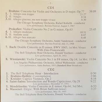 3CD/Coffret Michael Rabin: Collection Vol.2 . Violin Concertos (Live Performances)