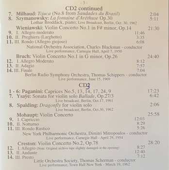 3CD/Coffret Michael Rabin: Collection Vol.2 . Violin Concertos (Live Performances)