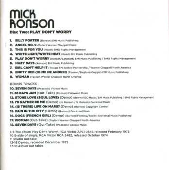 4CD/Coffret Mick Ronson: Only After Dark The Complete MainMan Recordings