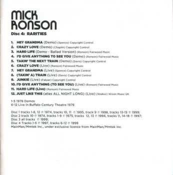 4CD/Coffret Mick Ronson: Only After Dark The Complete MainMan Recordings