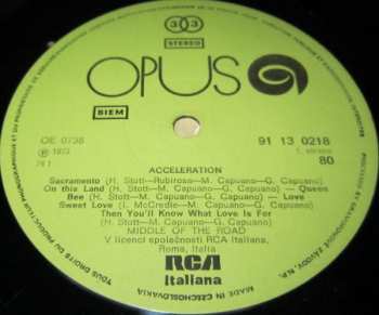 LP Middle Of The Road: Acceleration