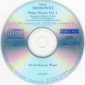 CD Kassai István: Piano Works Vol. 1