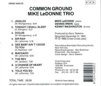 CD Mike LeDonne Trio: Common Ground