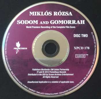 2CD Miklós Rózsa: Sodom And Gomorrah (World Premiere Recording Of The Complete Film Score)