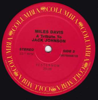 LP Miles Davis: A Tribute To Jack Johnson