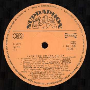 LP Václav Zahradník Orchestra: Evenings On The Volga