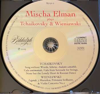 CD Pyotr Ilyich Tchaikovsky: Mischa Elman Plays Tchaikovsky & Wieniawski