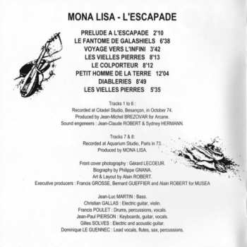 CD Mona Lisa: L'Escapade