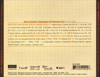 CD Jean Joseph Cassanea De Mondonville: Pièces De Clavecin Avec Voix Ou Violon, Opus 5