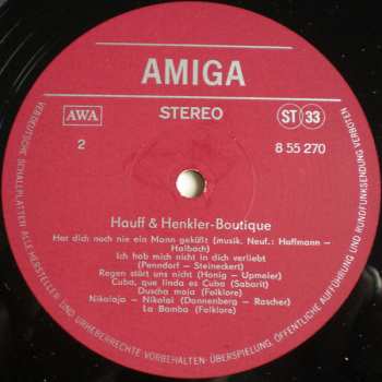 LP Monika Hauff & Klaus-Dieter Henkler: Boutique