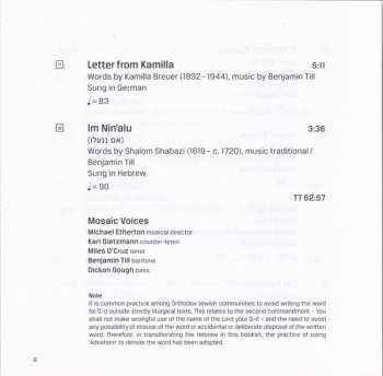 CD Mosaic Voices: Letter To Kamilla (Music In Jewish Memory)