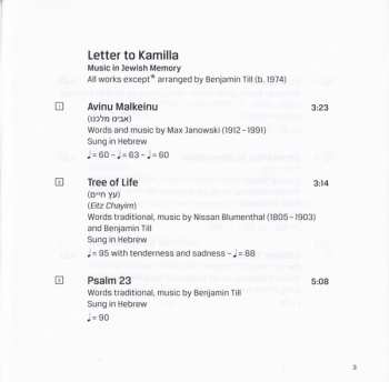 CD Mosaic Voices: Letter To Kamilla (Music In Jewish Memory)