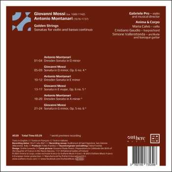 CD Giovanni Mossi: Golden Strings - Sonatas For Violin And Basso Continuo