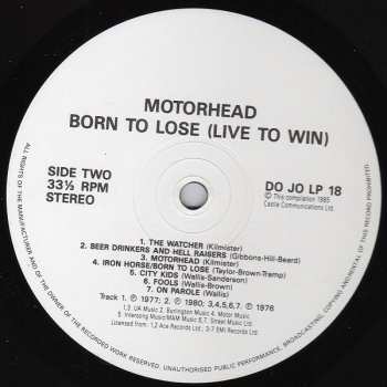 LP Motörhead: Born To Lose