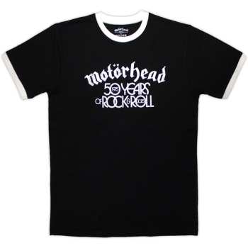 Merch Motörhead: Ringer T-shirt 50 Years Text Lock Up Ringer