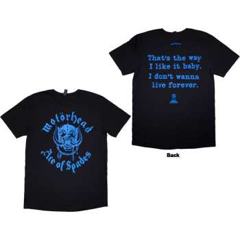 Marchandises Motörhead: Motorhead Unisex T-shirt: Ace Of Spades Lyric (back Print) (black) (small) S
