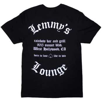 Marchandises Motörhead: Motorhead Unisex T-shirt: Lemmy's Lounge (black) (back Print) (small) S