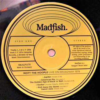 2LP Mott The Hoople: Live On Broadway 1974
