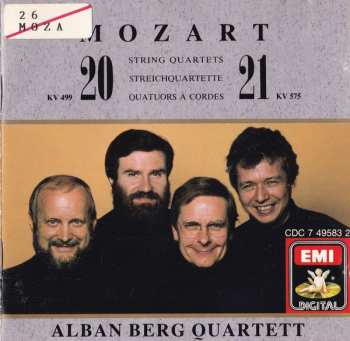 CD Wolfgang Amadeus Mozart: String Quartets Nos. 20, K.499 20 & 21, K.575 = Streichquartette = Quatuors À Cordes