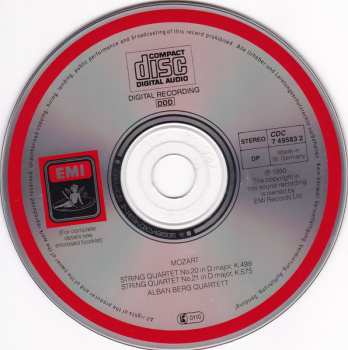 CD Wolfgang Amadeus Mozart: String Quartets Nos. 20, K.499 20 & 21, K.575 = Streichquartette = Quatuors À Cordes