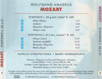 CD Wolfgang Amadeus Mozart: Symfonie Č. 40 G Moll „Velká“ / Symfonie Č. 41 C Dur „Jupiter“
