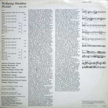 LP Wolfgang Amadeus Mozart: Missa Brevis F-dur KV 192 / Missa Brevis C-dur KV 259