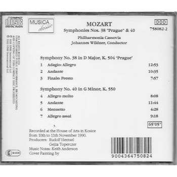 CD Wolfgang Amadeus Mozart: Symphonies Nos. 38 "Prague" & 40