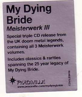 3CD My Dying Bride: Meisterwerk III DIGI