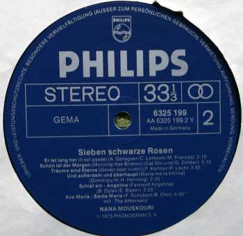 LP Nana Mouskouri: Sieben Schwarze Rosen