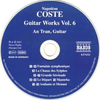 CD Napoléon Coste: Guitar Works Vol. 6