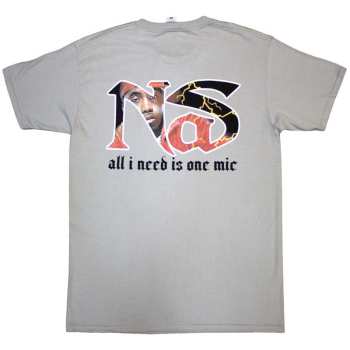 Marchandises Nas: Nas Unisex T-shirt: One Mic (back Print) (small) S