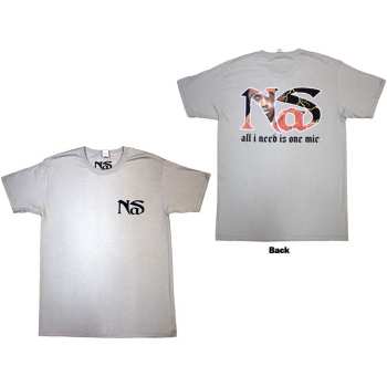 Marchandises Nas: Nas Unisex T-shirt: One Mic (back Print) (small) S
