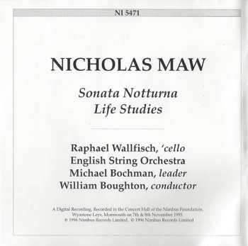 CD Raphael Wallfisch: Sonata Notturna • Life Studies