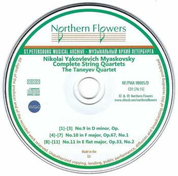 5CD Nikolai Myaskovsky: Complete String Quartets Nos. 1-13