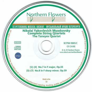 5CD Nikolai Myaskovsky: Complete String Quartets Nos. 1-13
