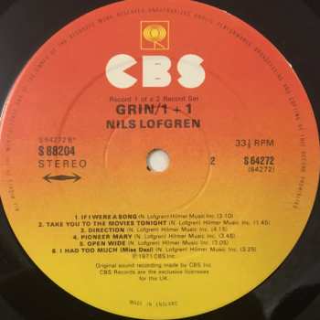 2LP Nils Lofgren: Grin - 1+1