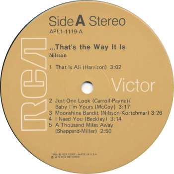 LP Harry Nilsson: ...That's The Way It Is