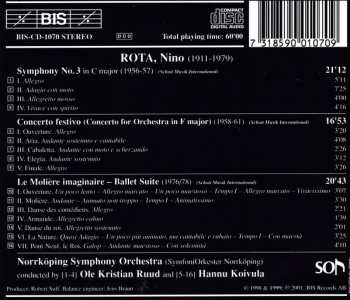 CD Nino Rota: Symphony No.3; Concerto Festivo; Le Molière Imaginaire, Ballet Suite