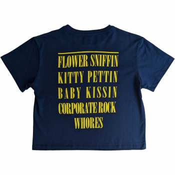 Marchandises Nirvana: Nirvana Ladies Crop Top: Yellow Smiley Flower Sniffin (back Print) (small) S