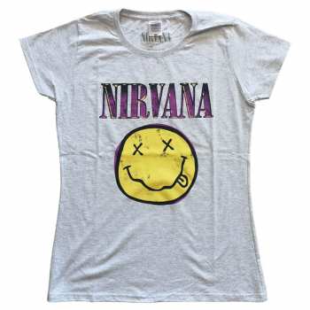 Merch Nirvana: Femmes T-shirt Xerox Smiley Pink 
