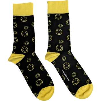 Merch Nirvana: Chaussettes à la cheville Outline Happy Faces