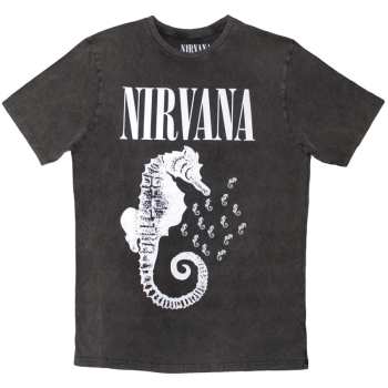Merch Nirvana: Stone Wash T-shirt Seahorse & Logo Nirvana Mono