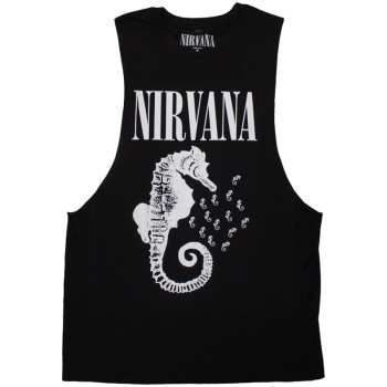 Merch Nirvana: Vest T-shirt Seahorse & Logo Nirvana Mono