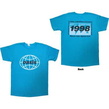 Marchandises Oasis: Oasis Unisex T-shirt: 1998 World Tour - South America (blue) (back Print) (small) S