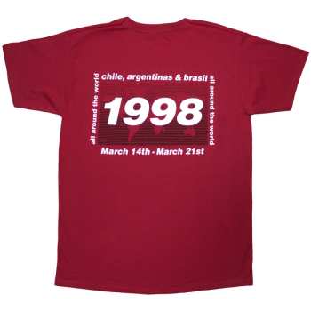 Marchandises Oasis: Oasis Unisex T-shirt: 1998 World Tour - South America (red) (back Print) (small) S