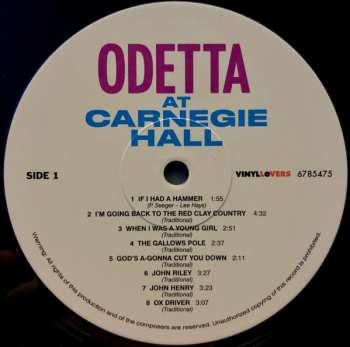 LP Odetta: Odetta At Carnegie Hall LTD