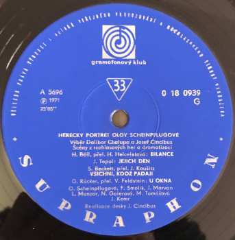 LP Olga Scheinpflugová: Herecký Portrét Olgy Scheinpflugové